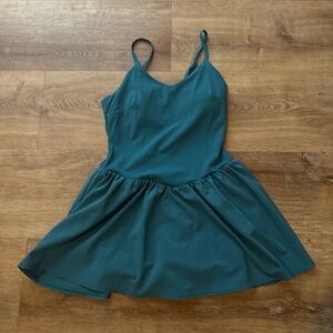 Elegant Teal Spaghetti Strap Dress